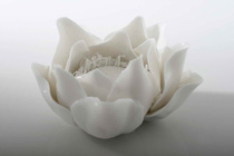 Mingpin Shangjia modern simple white porcelain ceramic Lotus ornaments home crafts decoration Candlestick original design