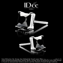 French IDee925 sterling silver stud earrings for men and women black gem couples ear jewelry personality new fashion hip-hop tide brand