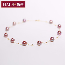 Heidi jewelry daily selection of strong light purple fresh water pearl 18K gold star necklace for girlfriend gift