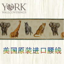 American original imported paper wallpaper waistline lying animal cartoon personality room living room study wallpaper top line