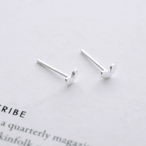 S925 sterling silver stud earrings female forest temperament Korean wild mini simple raised ear pierced ring decorative rod small fresh cute heart