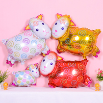 Sheep birthday decoration cartoon aluminum film balloon scene layout modeling background wall 100 days holiday party year