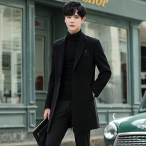 Winter fashion trench coat mens long Korean youth woolen coat trend autumn new wool coat