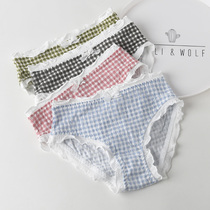 Sweet small fresh bubble cotton modale underpants in the middle of the girl plate antibacterial crotch triangle