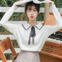 Early autumn coat Joker girl student doll collar sweater female pullover sweet cute hipster bottoming sweater