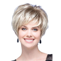 Chemical Fiber head cover female short straight hair wig