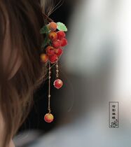 Hairpin simple ancient style autumn and winter new red fruit hairpin fresh embellishment hairpin Hanfu ball head dress design