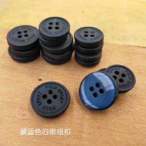 Deep hidden blue four-eyed letter button 15 18mm shirt Home Sweater Coat Jacket Suit Button 10