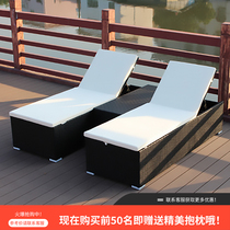Outdoor beach chair balcony lounge chair rattan chair rocking chair lazy chair lunch chair folding recliner pool chair