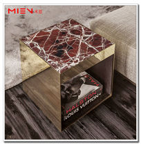 Italy Light Luxury Minotti Marble Stainless Steel Edges Black Titanium Living Room Modern Simple Square Tea Table