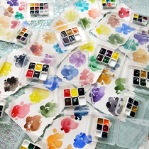 (Miscellaneous pile) Graeme official 10-color 5-color summer scenery gems all set watercolor paint split