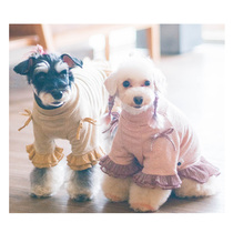 Japanese Touchdog gold silk dress it pet clothes dog clothing West dog clothing West dog cute mini cute