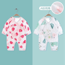 Newborn Convertible Baby Gauze Clothes Summer Baby Clothes Thin Cotton Pajamas Hardcoat