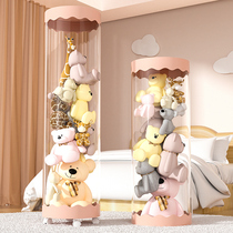 Doll storage tube plush toy storage artifact transparent cylindrical basket childrens doll storage doll bucket sorting box