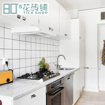 Nordic simple black and white gray kitchen toilet tile bathroom toilet wall brick matte solid glaze 150mm