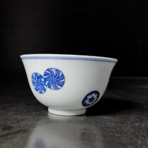 Hand painted handmade glaze Lower colour green flower Masters cup Pitball flowers Jingdezhen Ceramic Runthing Hall System