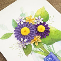 DIY handmade paper flowers purple daisies background material package Basic set Teachers Day Mother parent-child activities