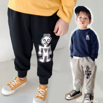 Spring Autumn and Winter New Japanese Tide Brand Men and Women Children Cartoon Turring Joker Leisure Sports Bundle Foot Pants