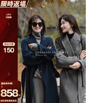 Big joy homemade counter coat | double-sided wool coat women's winter new temperament long wool coat