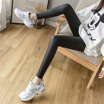 The female outer wear thin plus thick autumn and winter fat mm high waist black tight pants