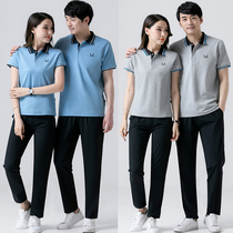 2022 Summer New Lovers Casual Sports Suit for men and women cotton Sweat-over-collar short sleeve T-shirt Custom logo