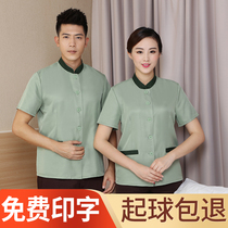 Cleaning clothes long and short sleeves summer supermarket cleaning overalls property cleaning aunt hotel room attendant thin section