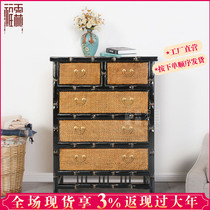 New Chinese style solid wood sideboard shoe cabinet storage cabinet retro old bucket cabinet wardrobe foyer cabinet mat surface antique furniture