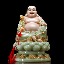 Yuantong Buddha white marble Maitreya Buddha statue Jade big belly smile Buddha future Buddha shop opening gifts