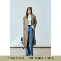 Deer and flying birds Long-style suit back symmetrical inverted pleat design windcoat jacket (gravel road) 4163