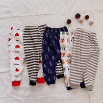 Baby pants women spring autumn and winter cotton bottomed Johns wear a single piece of loose home pajama pants for mens baby trousers