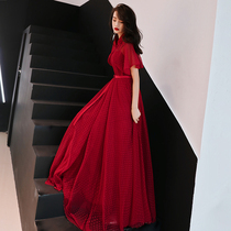 Toast dress bride summer 2021 wedding new large size thank you dinner evening dress female banquet long thin sexy