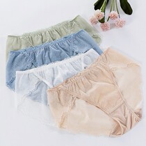 Lace underwear women's summer super thin sexy translucent mesh waist silk crotch shorts briefs head