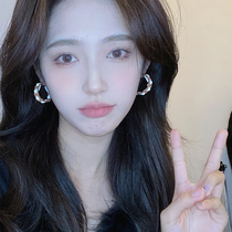 European and American style personality pu leather woven big ear ring net red fashion retro Joker earrings high-grade atmospheric earrings