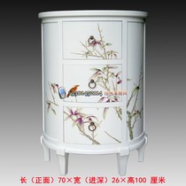Yangzhou lacquerware factory direct neoclassical lacquer art home decoration Mai flower and bird semi-round entrance bucket cabinet customization