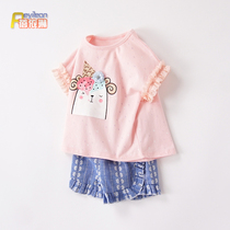 Baby girl baby summer dress foreign atmosphere two-piece toddler girl baby girl summer clothes 0-3 years old 1 Korean version of foreign atmosphere thin