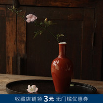 Simple Japanese ceramic vase Zen Chinese flower arrangement utensils Living room tea table Elegant flower Road boutique desktop ornaments