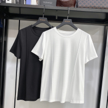 MRMW2021 summer new casual solid color round neck T-shirt women design sense loose slim top ins short sleeve