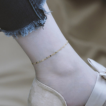 Silver Moto Home s925 Pure Silver Gold Plated Foot Chain Childrens Han Edition Brief Personality Online Red Temperament Superior Sense Ankle Chain