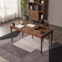 Nordic Full Solid Wood Desk Light Lavish Black Walnut Wood Minima Day Style Cherry Wood Big Electric Brain Table Oak Writing Desk