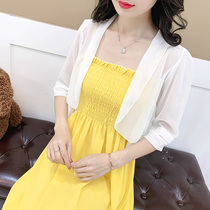 Chiffon shawl womens summer with a skirt sunscreen cardigan womens summer thin short loose chiffon coat sunscreen clothing women