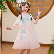 Next win girls Hanfu dress summer dress 2022 foreign chinese style super fairy thin style girls childrens pants skirt