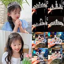 Children's Crown Heartwear Princess's Birthday Crown Hairpin Girls' Hydrill Hair Digging Comb Flat Card Little Girl Dress