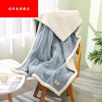 Spring and summer cover leg small blanket spring and autumn lamb velvet office nap shawl blanket wearable cloak lazy blanket