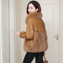 zqqz fox fur fur coat women short model 2021 new fashion small man leather leather leather D173
