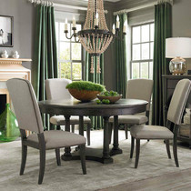 JSM pastoral vintage old oak dining table and chair combination American country solid wood stretch table antique dining table