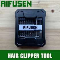 The hexagon screw removal tool on the hair clipper the hexagon screw the removal tool the screwdriver the screwdriver