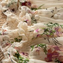 Fairy French floral loose slim silk Shun Qiao Qiaos shirt blouse 596J