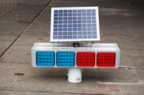 Solar construction flash light Car motorcycle highway special red and blue two-color road warning light strobe light