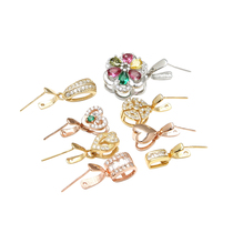 Jade accessories buckle drop buckle clip Jade Buckle Head silver buckle 925 sterling silver gold White Gold Crown DIY Jade Buddha buckle