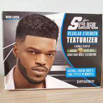 Lusters Scurl Comb Thru Texturizer CurlsWave black man is combed and rolled
